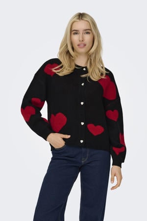 gebreid vest met wol zwart