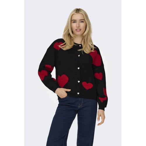 ONLY gebreid vest met wol zwart afbeelding