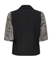thumbnail: ONLY cropped blazer met panterprint zwart
