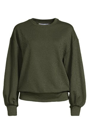 jacquard sweater met panterprint khaki