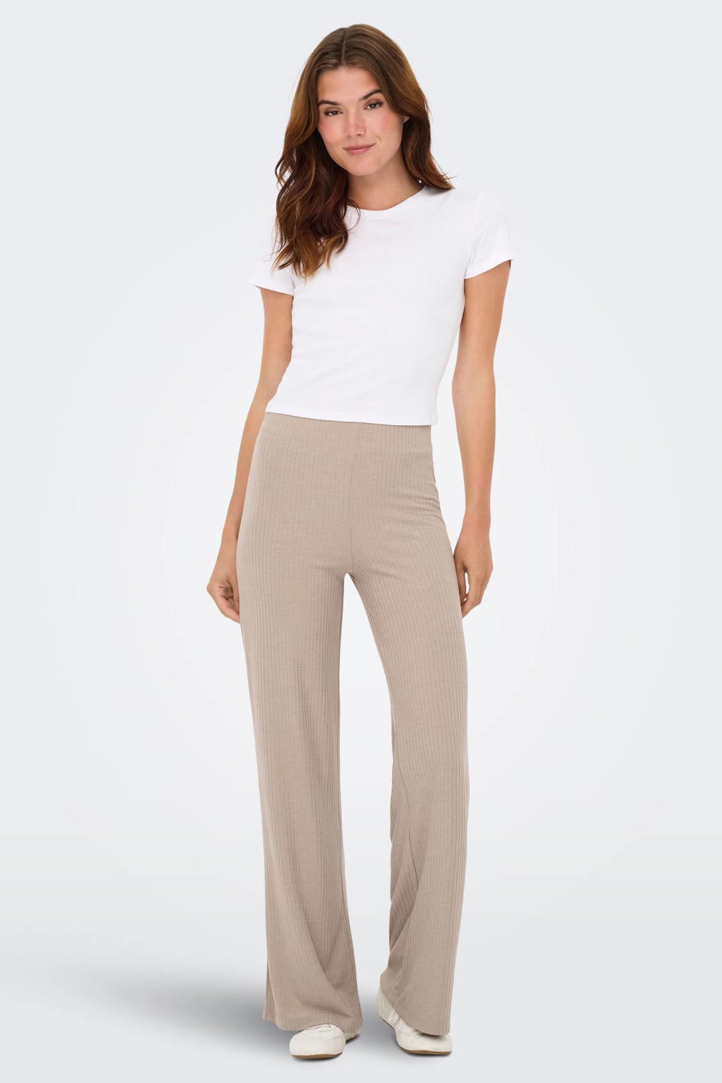 Beige dames ONLY PLAY sportbroek Onpseren van polyester met loose fit en regular waist