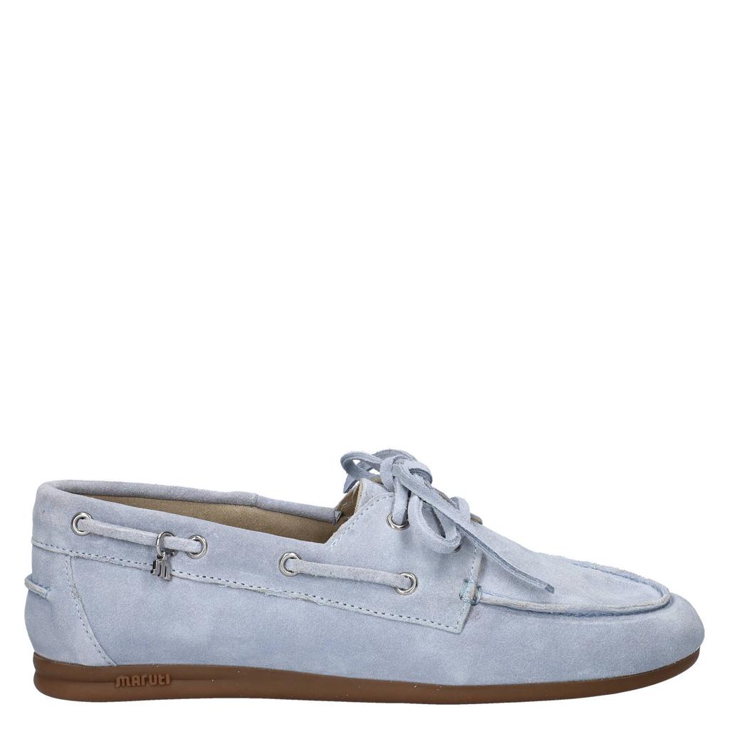 Lichtblauwe dames Maruti Eliza suède bootschoenen met veters