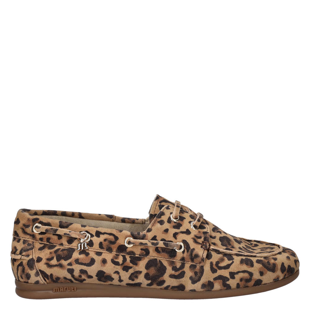 Beige, cognac en zwarte dames Maruti Eliza suède bootschoenen met veters