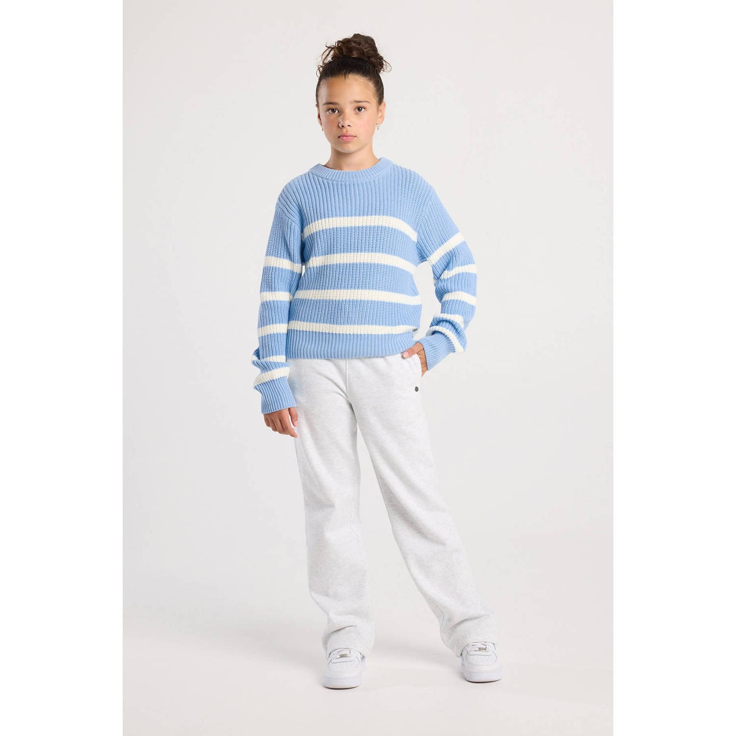 America Today trui blauw grof gebreid