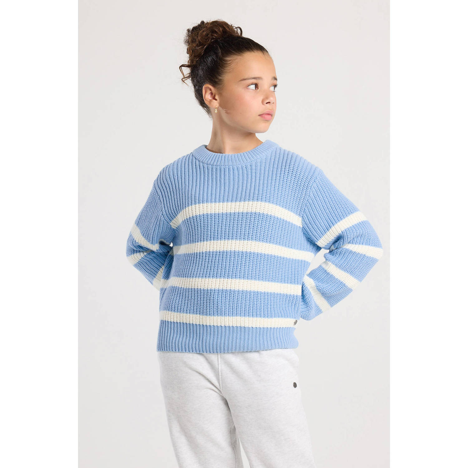 America Today trui blauw grof gebreid