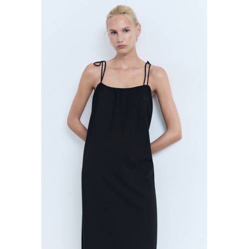 Mango maxi jurk zwart afbeelding