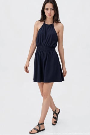 halterjurk donkerblauw
