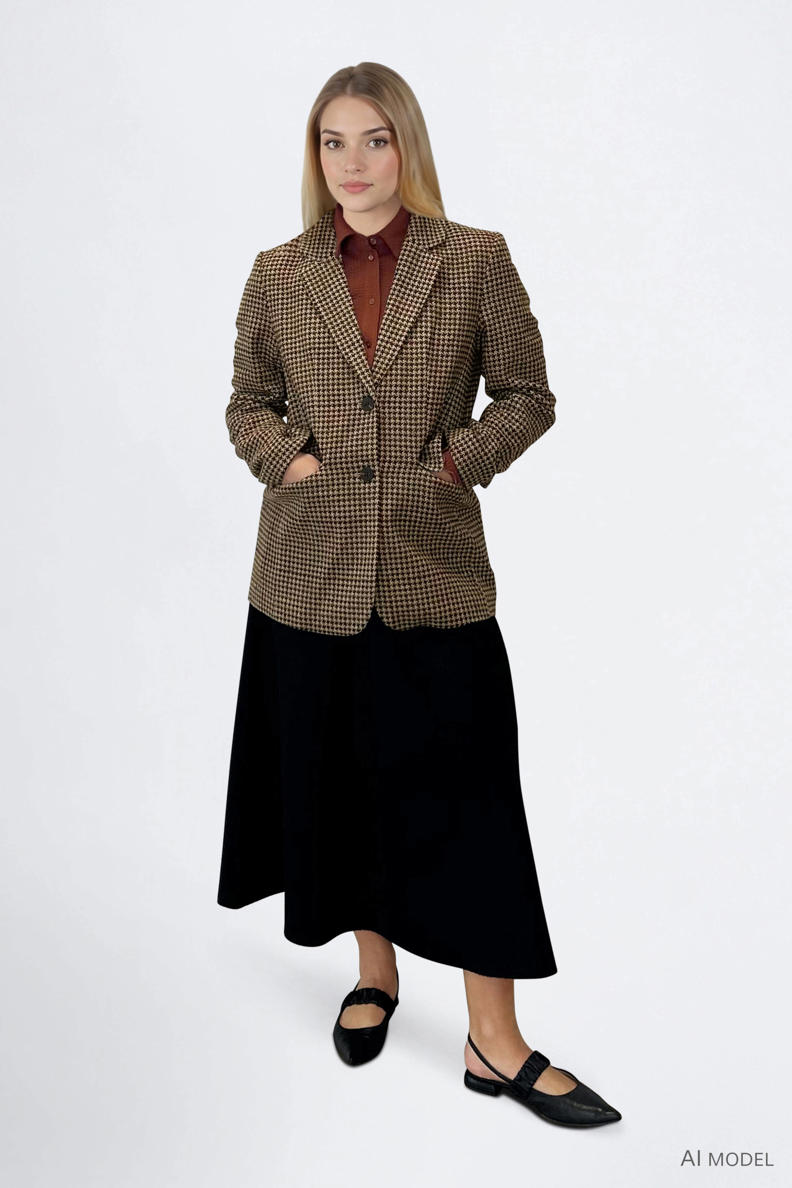 Pied-de-poule geruite blazer - Dames | MANGO Suriname