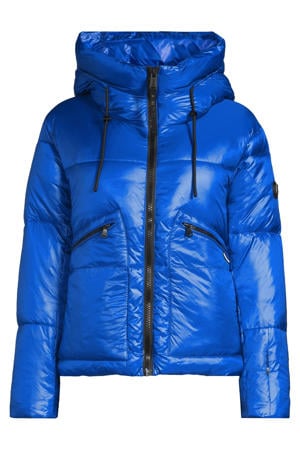 gewatteerde jas blauw