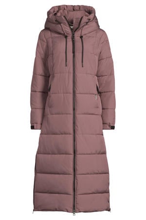 gewatteerde jas aubergine