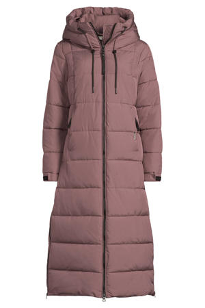 gewatteerde jas aubergine