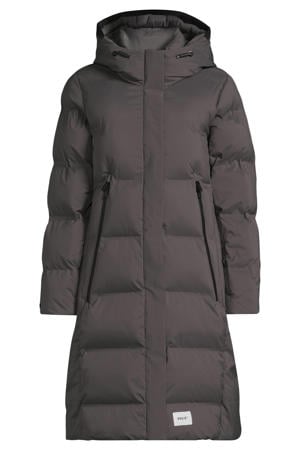 gewatteerde jas aubergine