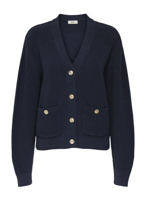 vest donkerblauw grof gebreid