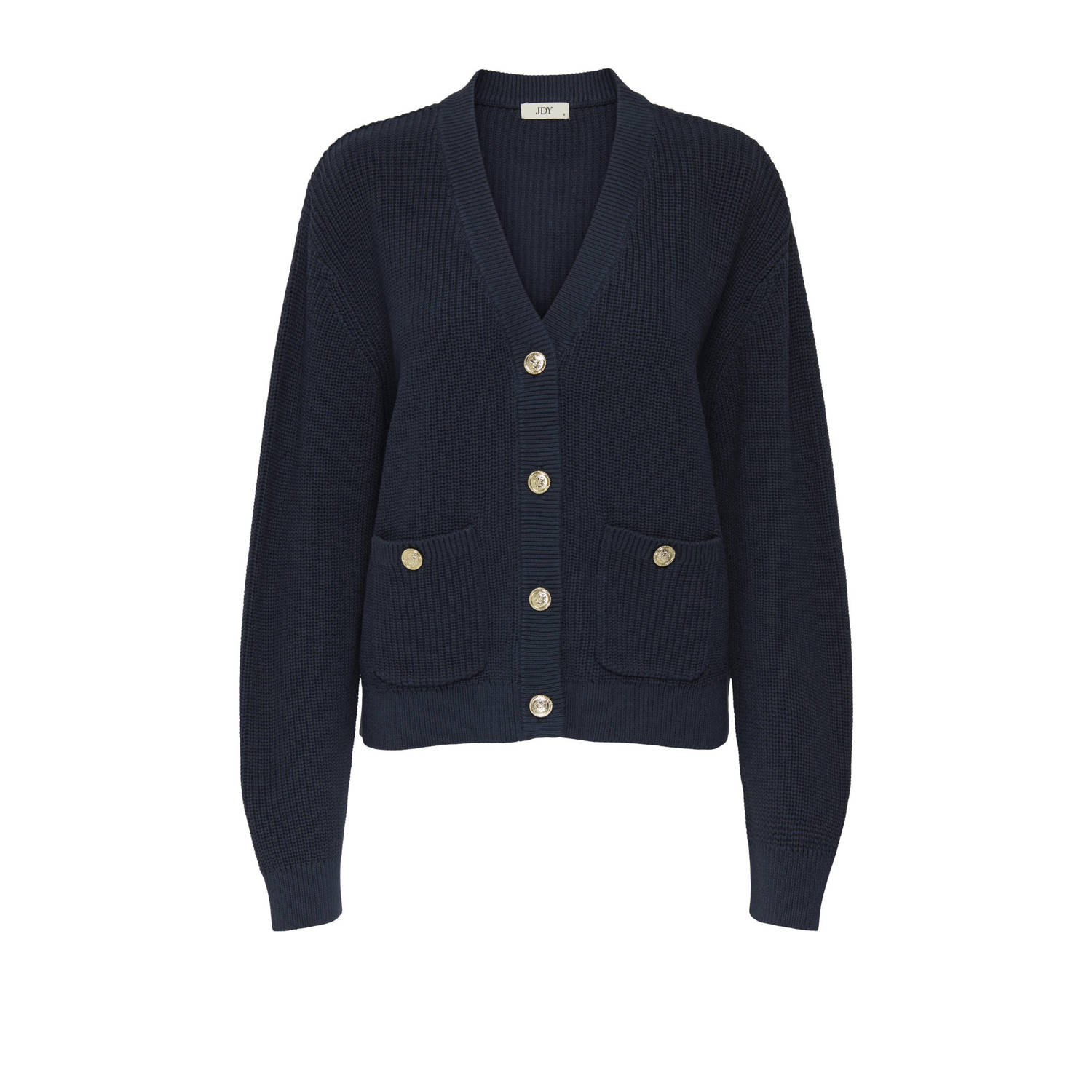 JDY vest donkerblauw grof gebreid