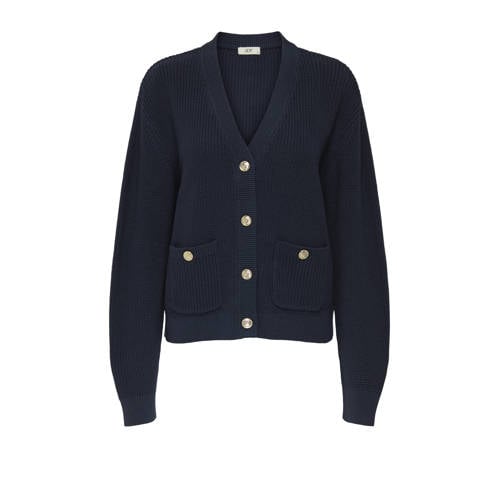 JDY vest donkerblauw grof gebreid afbeelding