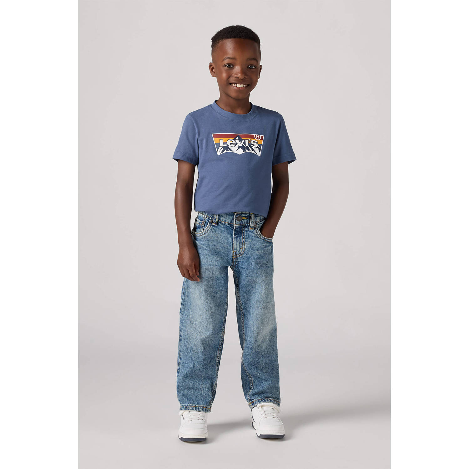 Levi's Kids loose fit straight leg jeans light blue denim
