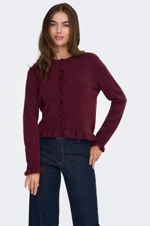 gebreid vest donkerrood