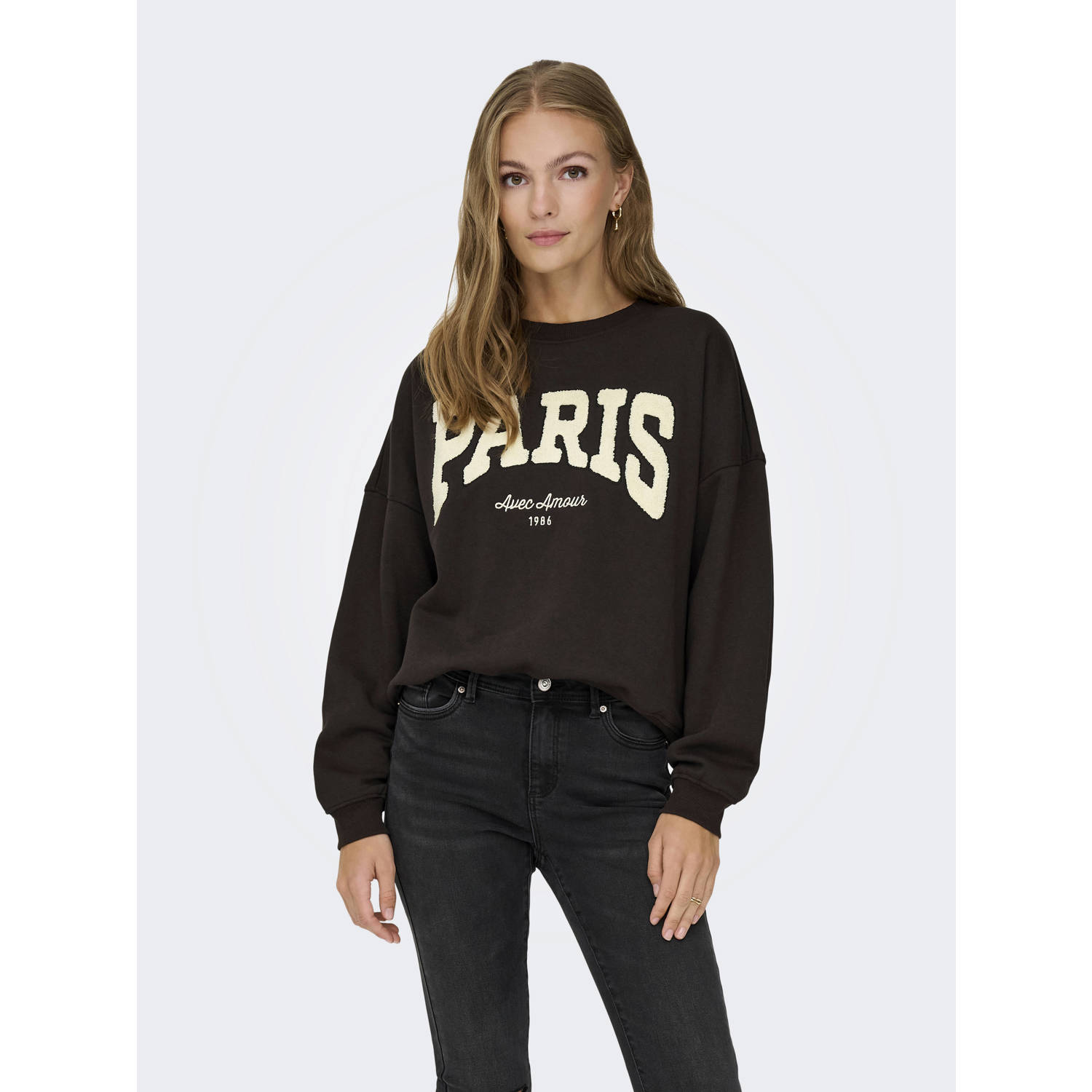 JDY sweater donkerbruin