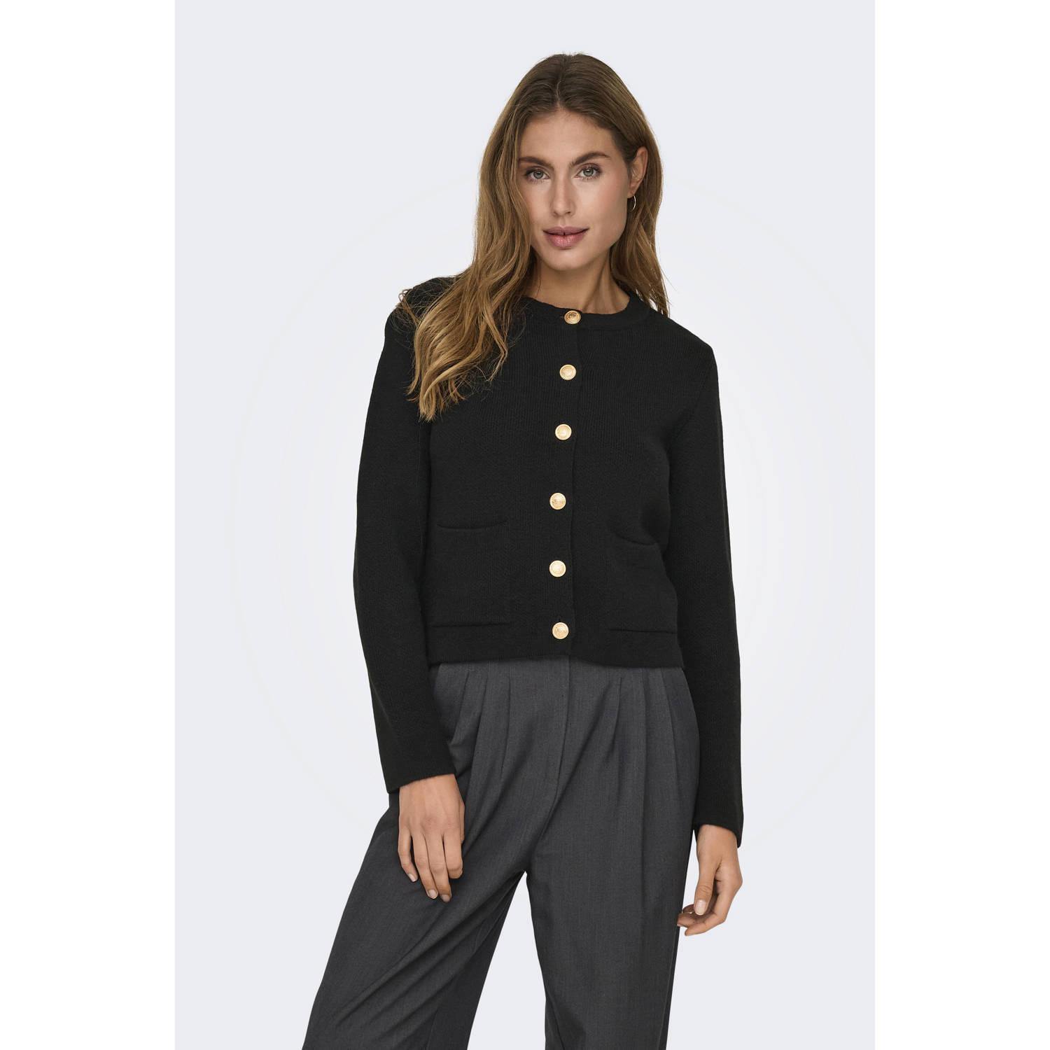 JDY gebreid vest zwart