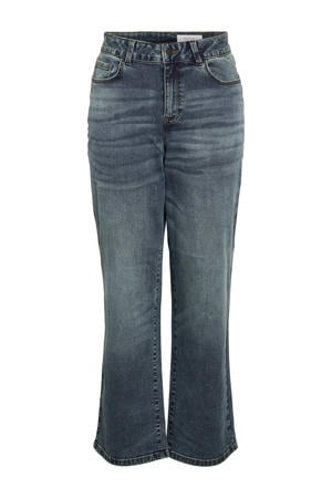 high waist wide leg jeans medium blue denim