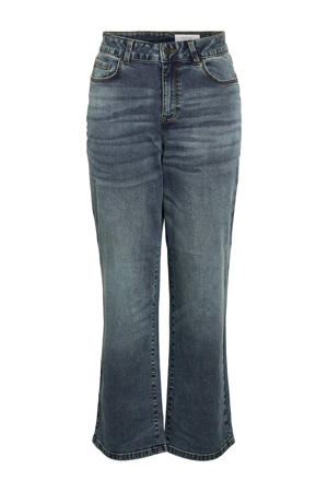 high waist wide leg jeans medium blue denim