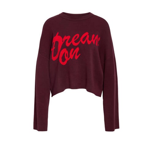 NOISY MAY Curve sweater donkerrood afbeelding