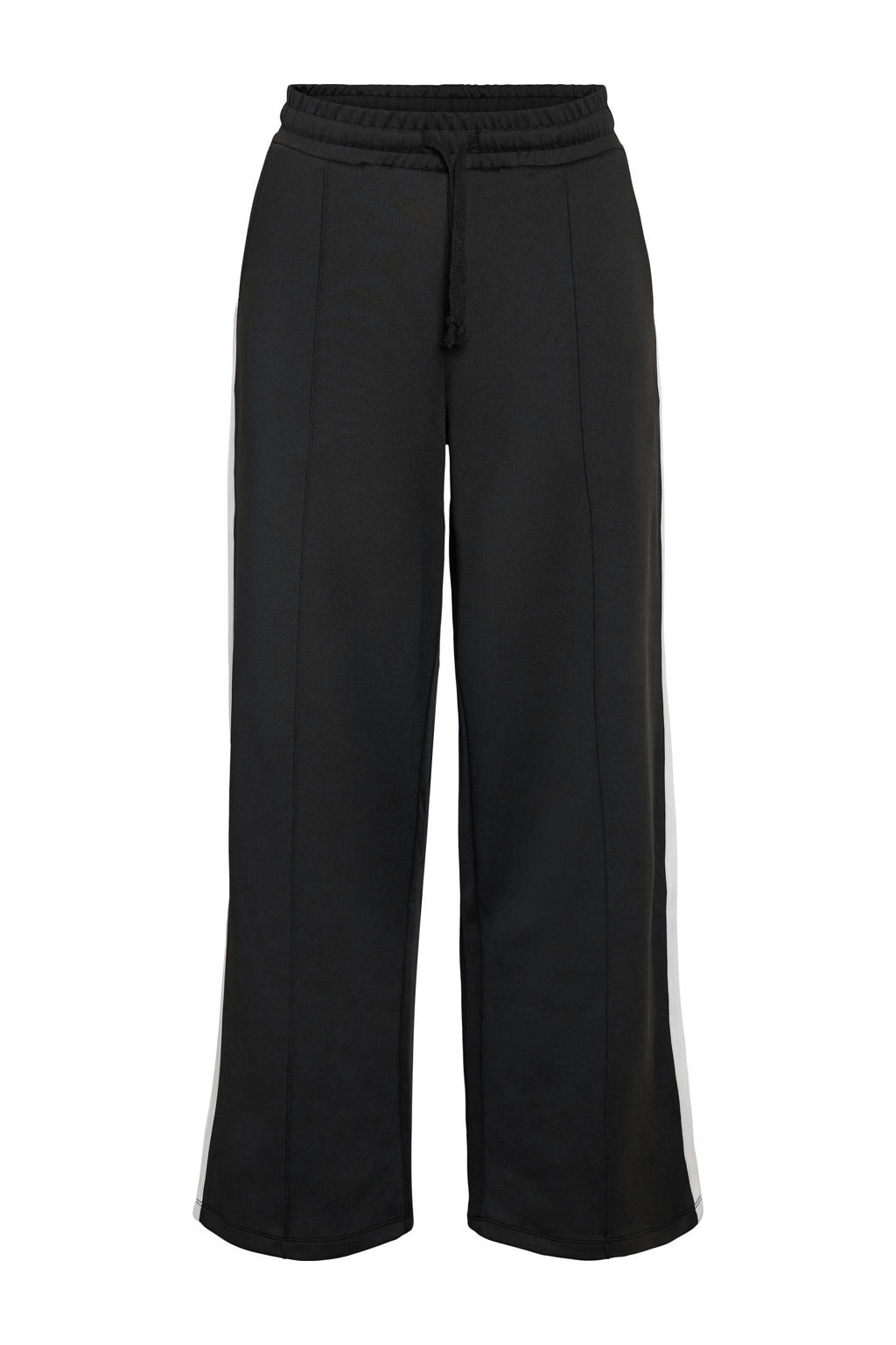 Zwarte dames NOISY MAY Curve wide leg regular waist broek met effen