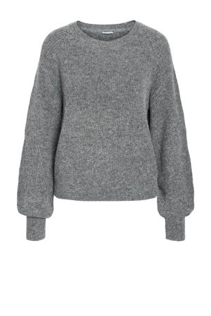 pullover grijs melange fijn gebreid