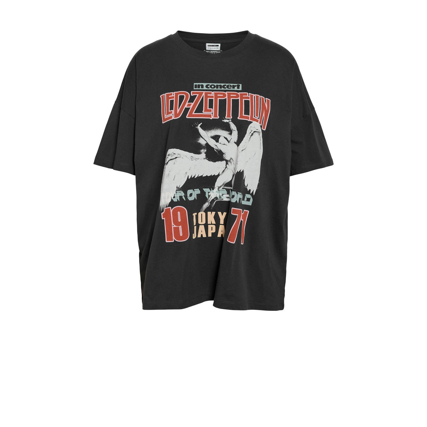 NOISY MAY Curve T-shirt antraciet