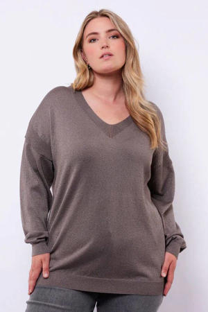 pullover taupe met lurex