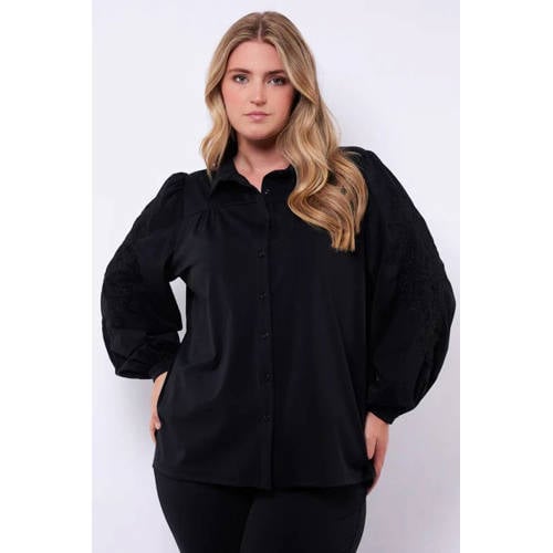 Exxcellent travelstof blouse zwart afbeelding