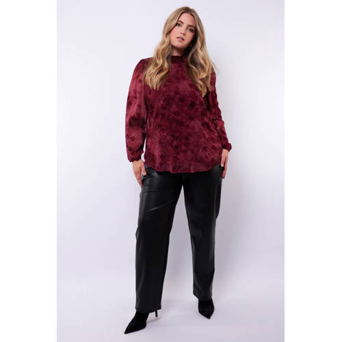 Exxcellent imitatieleren slim regular waist broek zwart afbeelding