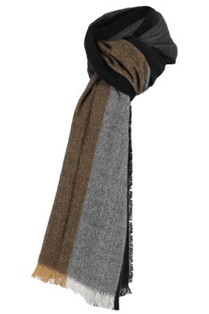 sjaal zwart/camel