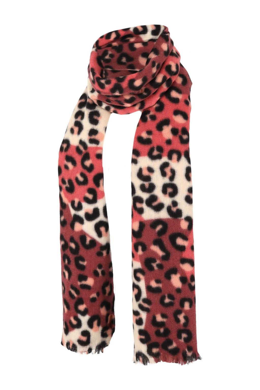Sarlini sjaal met panterprint roze