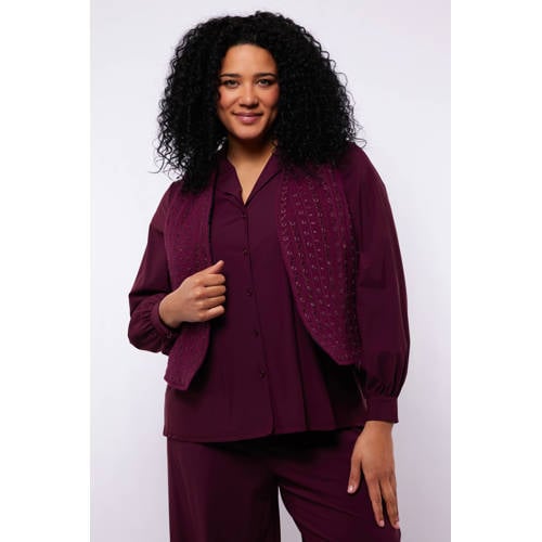 Exxcellent gilet donkerrood broderie afbeelding
