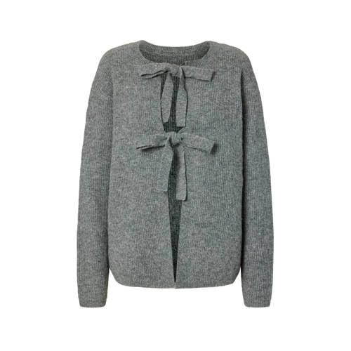 PIECES Curve gebreid vest grijs melange afbeelding