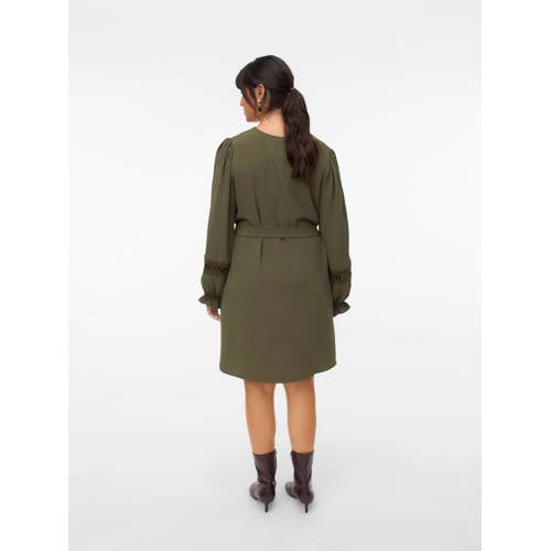 VERO MODA CURVE korte jurk broderie kaki afbeelding