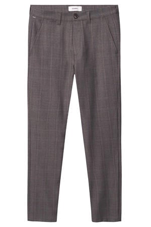 slim geruite chino bruin