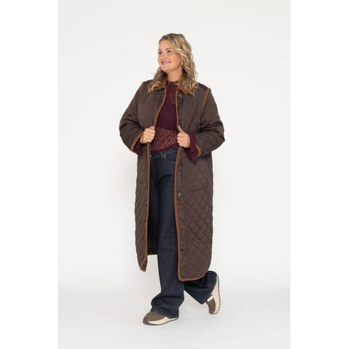 VERO MODA CURVE winterjas donkerbruin afbeelding