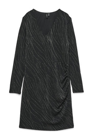 korte jurk met glitter zwart