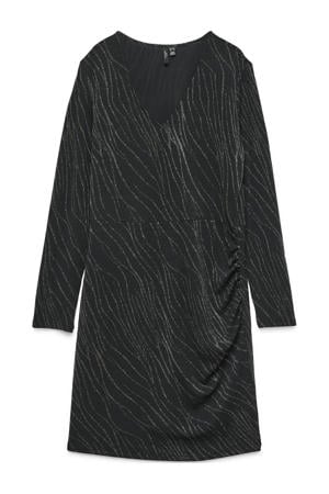 korte jurk met glitter zwart