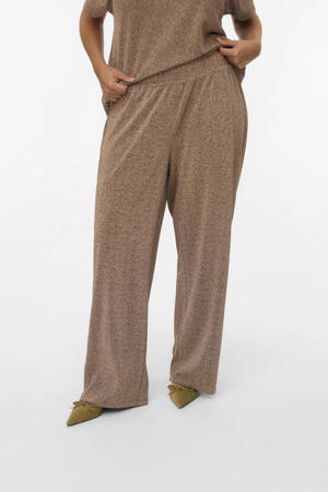 regular high waist casual broek goud met lurex