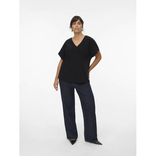 VERO MODA CURVE glitter top zwart met lurex afbeelding