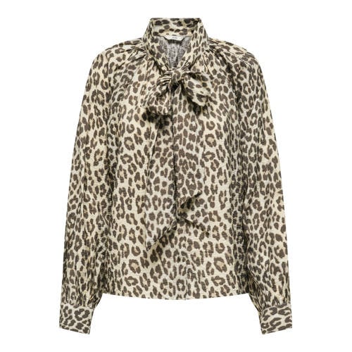 JDY blouse met panterprint bruin afbeelding