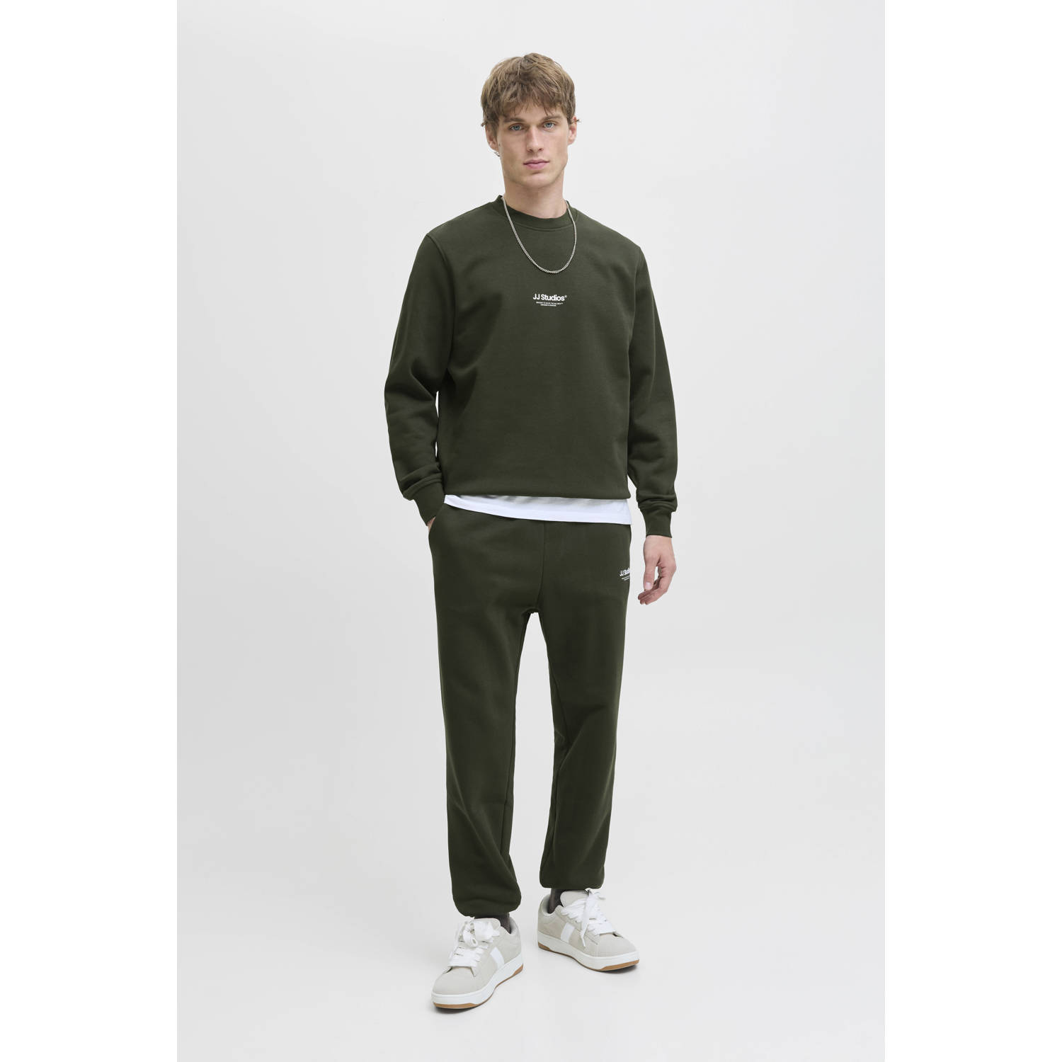 JACK & JONES ESSENTIALS sweater donkergroen
