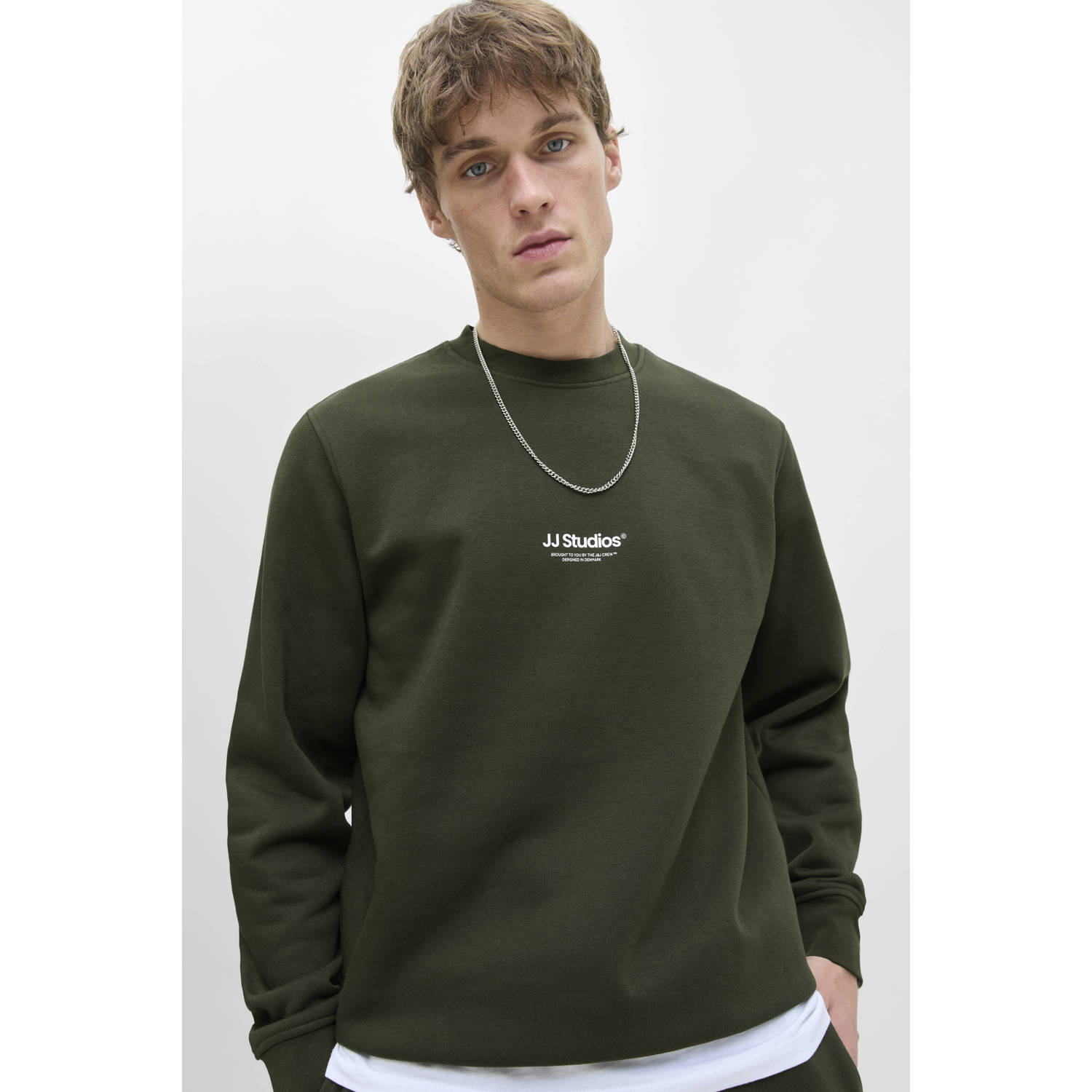 JACK & JONES ESSENTIALS sweater donkergroen