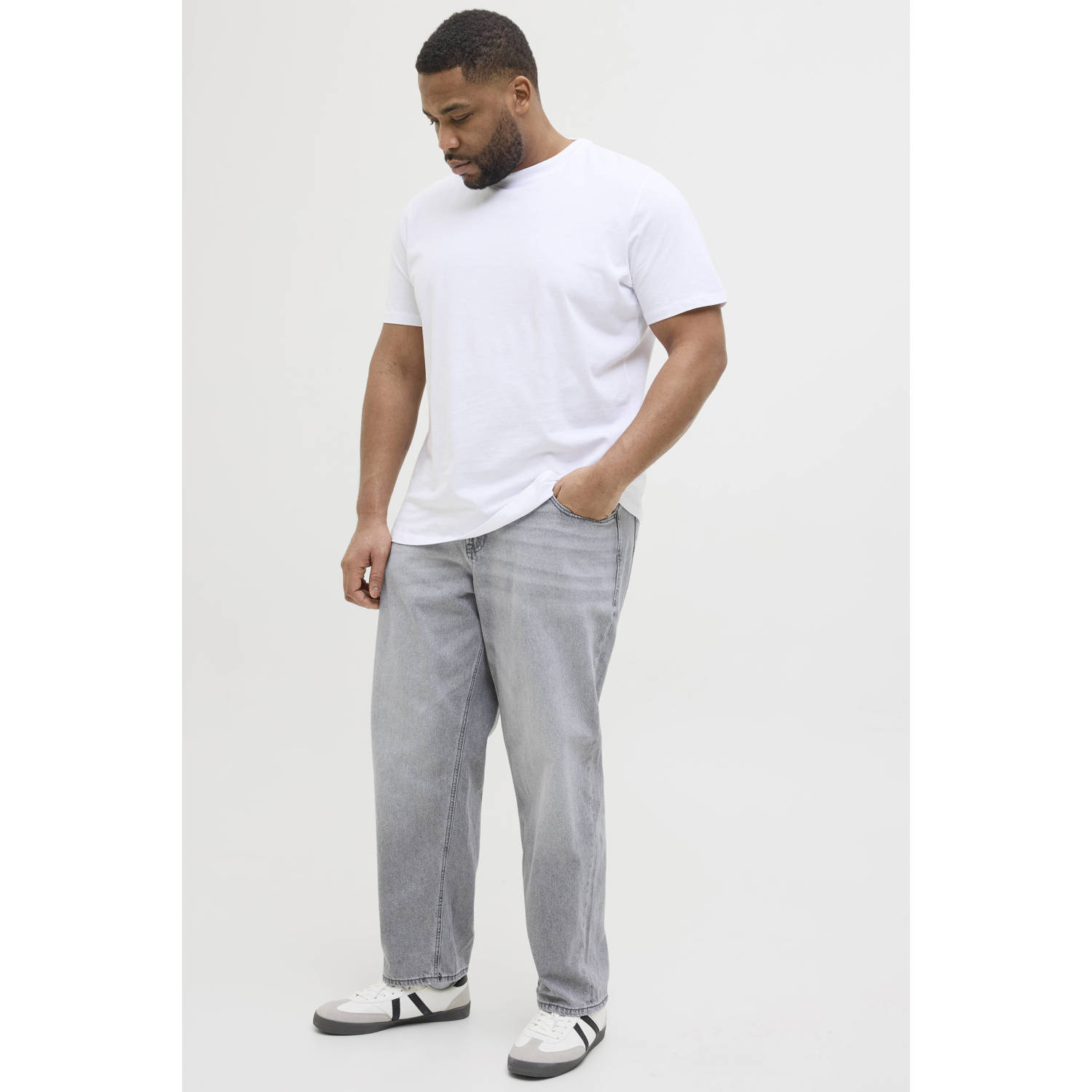 JACK & JONES PLUS SIZE JJICHRIS JJORIGNIAL regular loose fit jeans grey denim