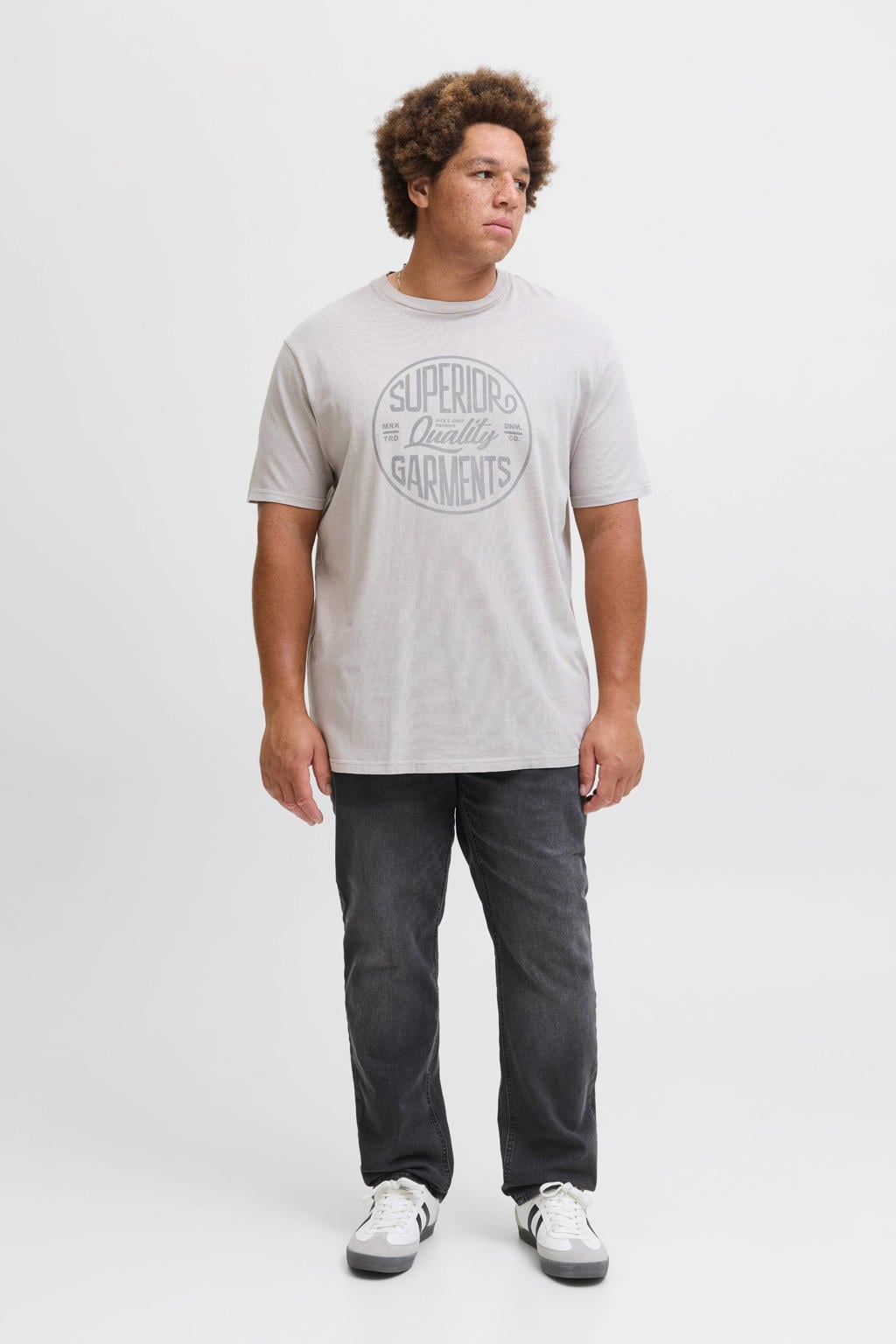 JACK & JONES PLUS SIZE slim fit jeans - grijs