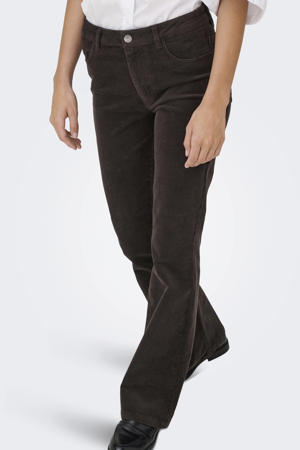 corduroy flared regular waist casual broek rib gebreid