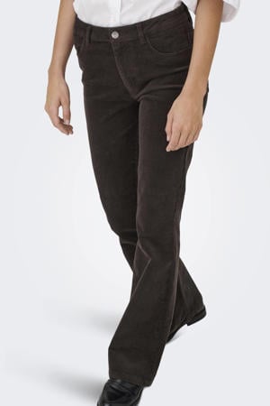corduroy flared regular waist casual broek rib gebreid